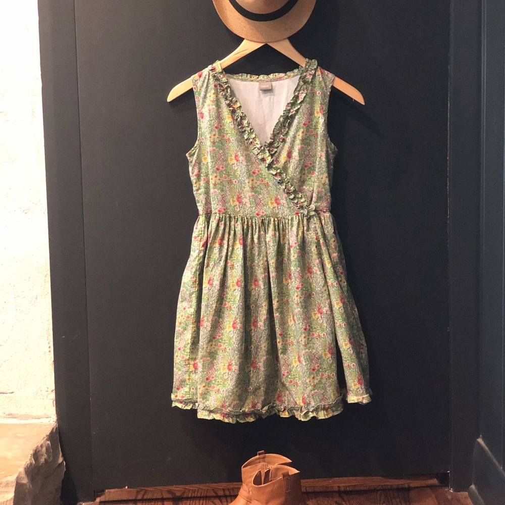 Girls size 10 flower wrap dress